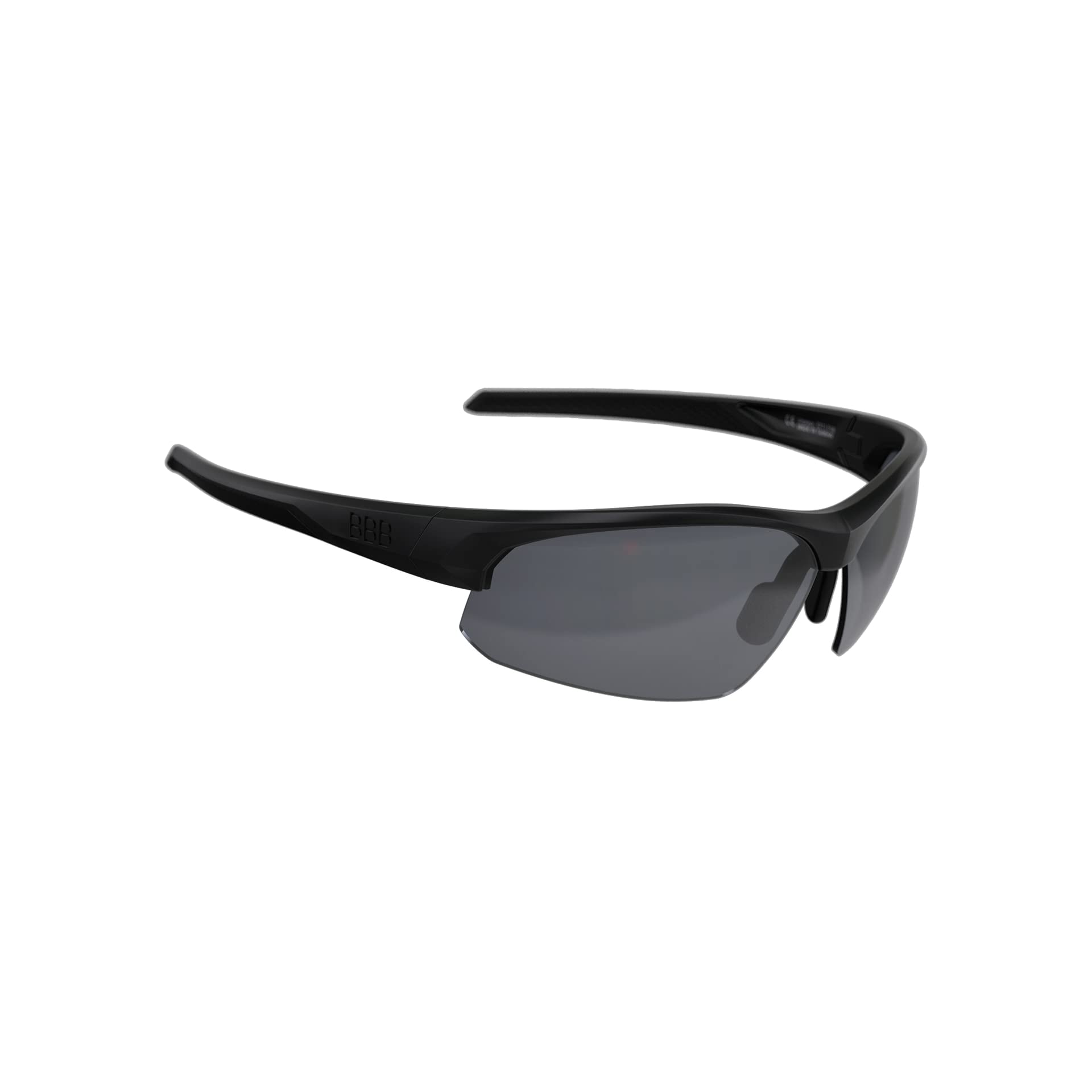Bbb Cycling Sports Glasses with 3 Interchangeable Lenses Lightweight Sunglasses UV Protection Half Frame for Bike Riding Mens Womens Impress BSG-58, Matt black