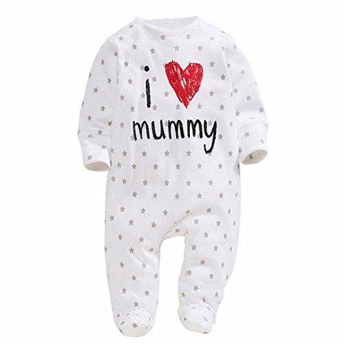 Unisex Baby Girl Boy I Love Mummy Daddy Onesies Jumpsuit Long Sleeve Bodysuit