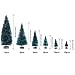 Leinuosen Mini Christmas Trees Artificial Sisal Trees Snow Frost Ornaments with Wooden Bases for Christmas Home Party Decoration (Size 1, 43 Pieces)