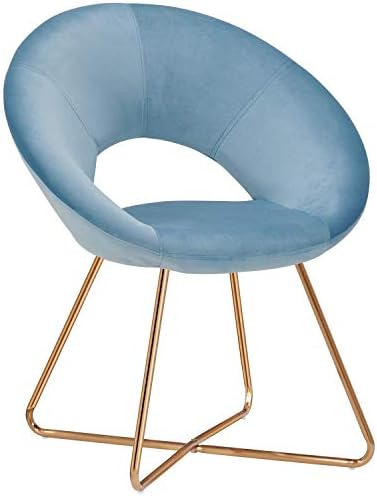 Anah Nordic Modern Minimalist Fabric Sofa Chair, Modern Metal Frame Leg Living Room Balcony Lounge Chair (Color : Light Blue)