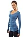 Patty Women's Raglan V Neck Long Sleeve Ruched Tee