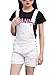 Kids Ripped Holes Denim Jeans Shorts Bib Romper Overalls Jumpsuit Shortalls for Little & Big Girls, White 9-10 Years=Tag 160