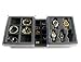 DR. ORGANIZER 40 Compartment Stack Em Box Large Ring and Earring Drawer Jewelry Tray, USA Patented, Clear with Gray Insert
