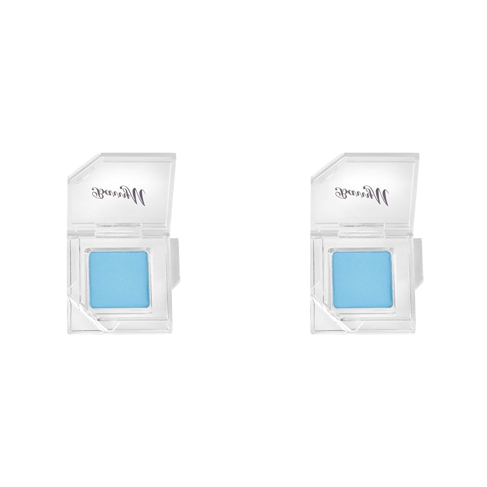 Barry M Cosmetics Clickable Single Pastel Blue Matte Eyeshadow Palette, Lustre - Pastel Blue (Pack of 2)