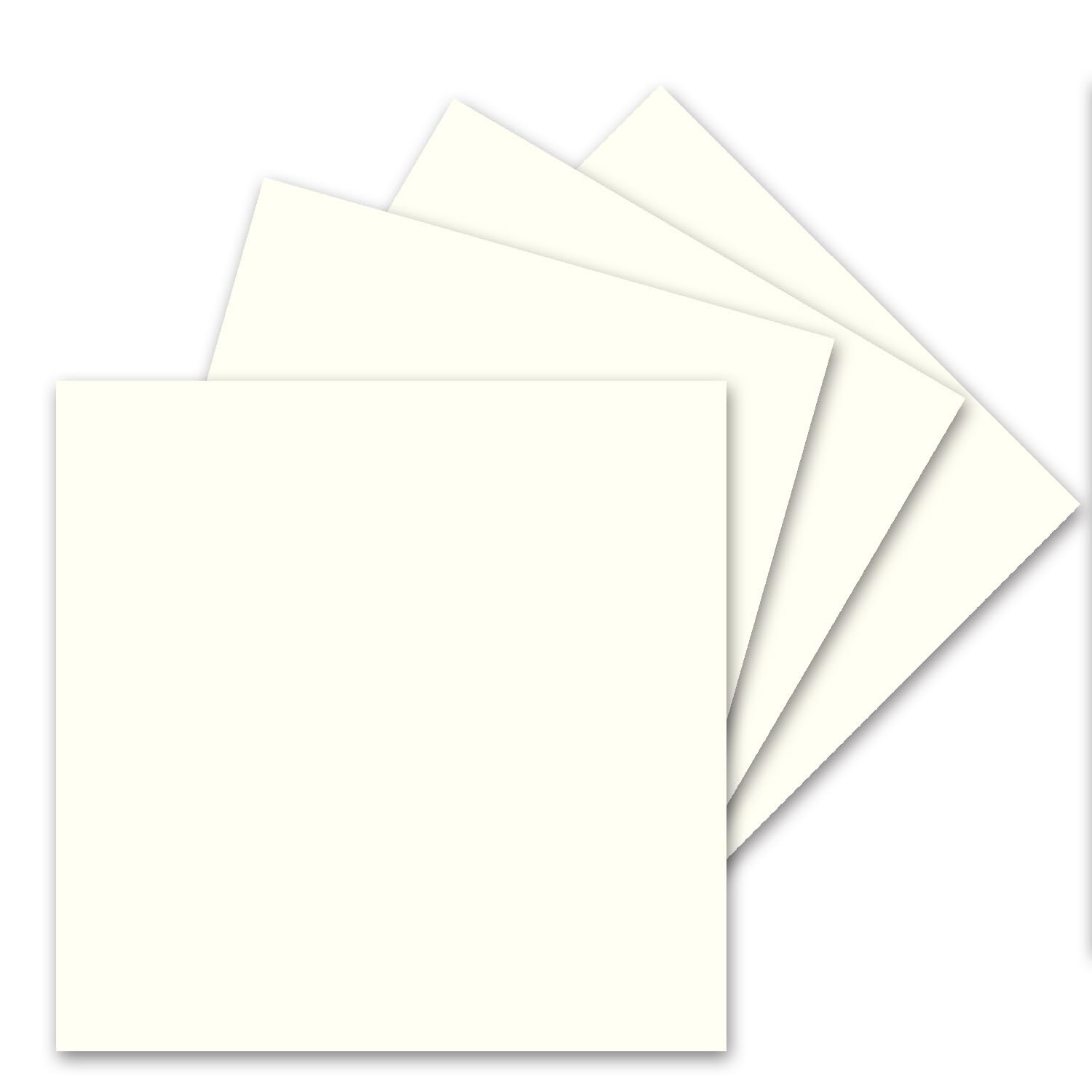 Pack of 50 Plain Cards, Square, 15 x 15 cm, Natural White, 240 g/m², Blank, for Postcards and Crafts, Made of Clay Craft Card