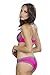 Women's Sexy Pink with Grey Lace Push Up Bra with Bikini and Thong Set of 3 (36C, Pink with Grey Lace)