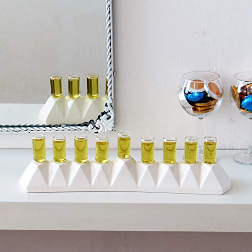 image for Judaica for design lovers - by Armadillo Hanukkah Oil Menorah, Modern 