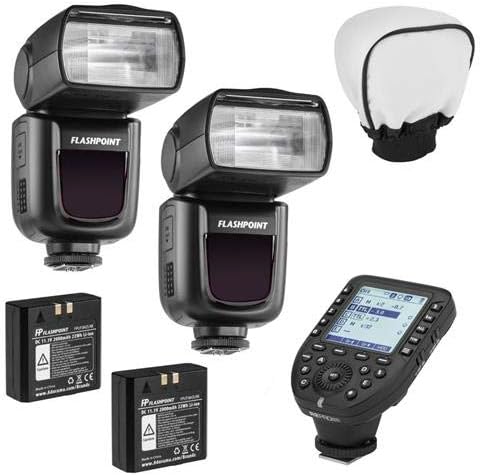 Flashpoint 2X Zoom Li-on R2 TTL On-Camera Flash Speedlight for Canon (V860II-N) + Glow Universal Bounce Diffuser + Flashpoint R2 Pro MarkII 2.4GHz Transmitter for Nikon