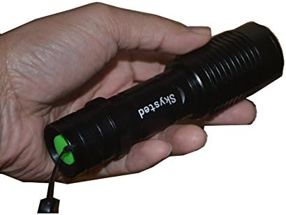 Skysted E7 Zoomable Focus Single Mode Flashlight,Brightest 1200LM Cree XM-L2 U2 U3 Bulb,Water Resistant,Adjustable Portable Tactical Torch, for Camping Hiking Emergency