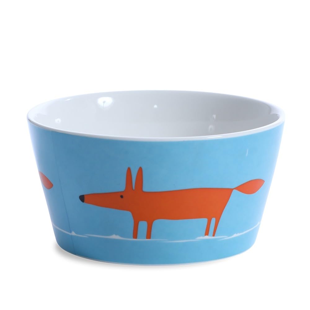 Keith Brymer Jones Collaboration Range - Scion Living Bowl Mr Fox Ceramic Bowl - Duckegg & Orange - 565ml