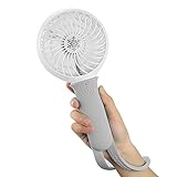 CestMall Multi-function 3 Speeds Portable Mini USB Handheld Fan with LED Light - Powered by 18650 Lithium Rechargeable Battery (included) for Outdoor Travel (with Silicone) (Gray)