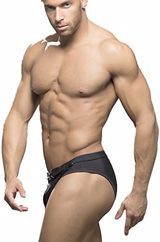 Mens Swimwear Men Briefs Swimwear Beach Underwear Mens Swimming Bikini Shorts Rouge Men Swimsuit - Black L
