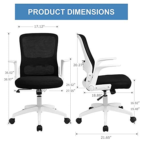 ComHoma Ergonomic Office Chair Desk Chair Swivel Mid Back Modern