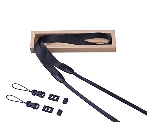 LONGTEAM Universal Adjustable Slim Camera Shoulder Neck Strap for Mirrorless Compact System DSLR Cameras (Black) - Thumbnail 4