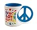 BigMouth Inc Peace, Love & Coffee Mug, Hippie Coffee Cup, Holds 20 Oz of Beverage, Ceramic Peace Sign Cup