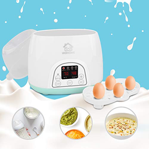 Bottle Warmer Sterilizer, WOHOME 5-in-1 Baby Bottle Warmer with Rapid Heating Warm Milk Formula Heat Food Defrost, LED Display and Accurate Temperature Control, White - Thumbnail 5