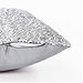 PONY DANCE Silver Throw Pillows - Sparkling Sequins Decor Cushion Covers Glitzy Sequin Solid Throw Pillowcases for Party/Christmas, Hidden Zipper Design, 18 inch Square(45 cm), Silver, Pack-2
