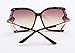 GAMT Oversized Square Sunglasses for Women with Metal Flower Designer Style Amber