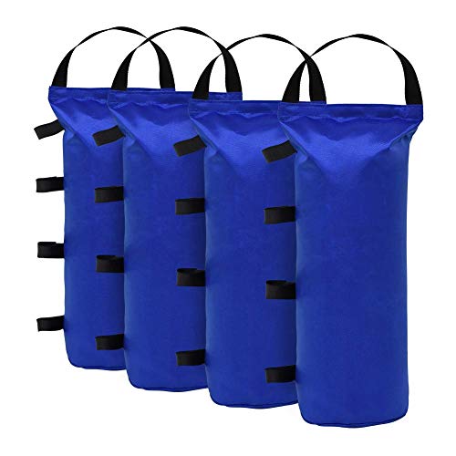 Keymaya Heavy Duty Outdoor Pop Up Canopy Tent Gazebo Weight Sand Bag Anchor Kit 4 Pack (Single with Handle, Blue)