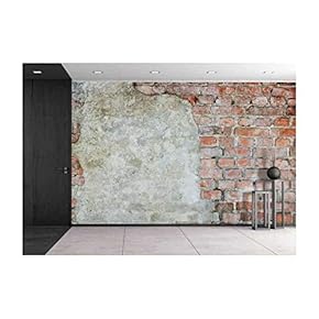 Old Brick Wall Background or Texture - Removable Wall Mural | Self-Adhesive Large Wallpaper - 66x96 inches