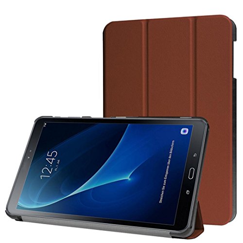 Wensltd Folding Stand Leather Case Cover For Samsung Galaxy Tab A 10.1 2016 T580N (coffee)