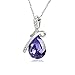 Usstore Women Lady Rhinestone Chain Crystal Pendant Necklace Jewelry Gift (Purple)