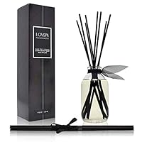 LOVSPA Black Tea & Cognac Reed Diffuser - Diffusing Scent Sticks - Aromatic Home Fragrance - Black Tea Leaves, Cognac, Tobacco, Amber and Vanilla - Made in The USA