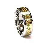 8Mm Gold Celtic Dragon Tungsten Carbide Ring Mens Jewelry Wedding Band All Size