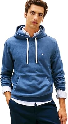 Uomo Felpa con Cappuccio Seasonal Fleece con Tasca a Marsupio, Blu (Aegean Sea Heather), M