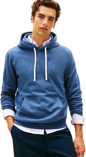 Uomo Felpa con Cappuccio Seasonal Fleece con Tasca a Marsupio, Blu (Aegean Sea Heather), M
