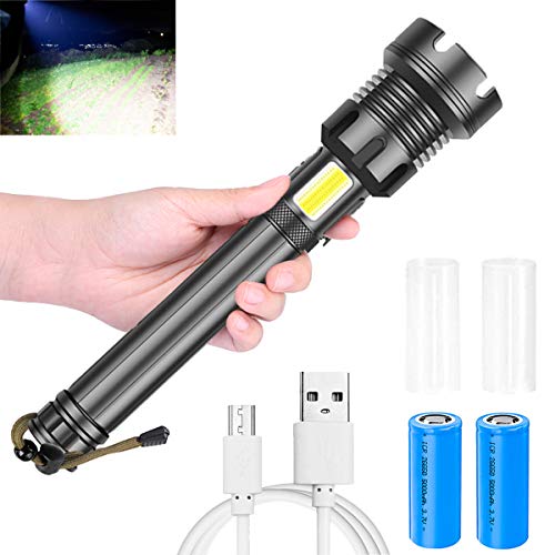 Rechargeable Led Flashlights, 90000 High Lumen Tactical Flashlight,XHP