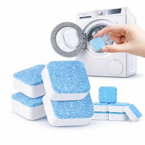 Kit 12 Pastilhas Premium para Limpeza de Máquina de Lavar, Remove Odor, Resíduos, Sujeiras, Higieniza e Dá Brilho no Cesto de Roupas