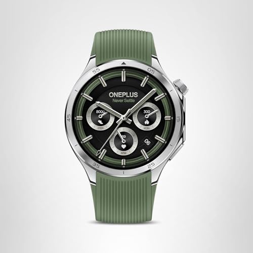 OnePlus Watch 3 Emerald Titanium, 32 GB, batería de 120 horas, seguimiento de salud y estado físico, diseño de cristal de zafiro, bisel de titanio, motor dual, Wear-OS de Google