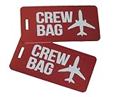 Crew Bag Tag, Set of Two with Graphic (Red)