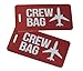Crew Bag Tag, Set of Two with Graphic (Red)