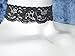 Twilight's Fancy Floral Elastic Stretch Lace Choker Necklace (Black, Large)