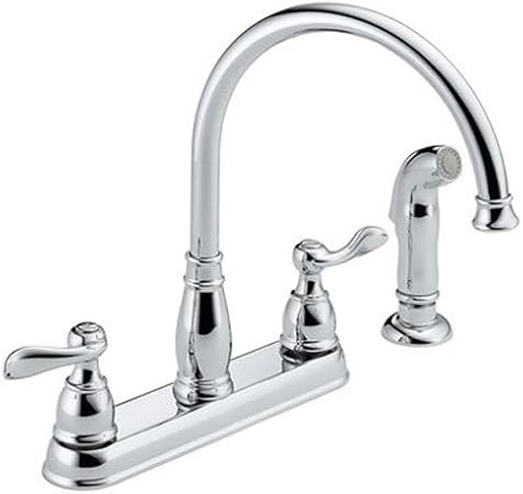 Delta Faucet Windemere 2 Handle Kitchen Sink Faucet With Side