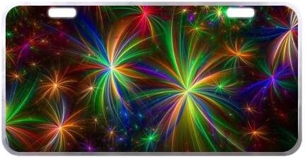 Abstract Firework art Novelty Car License Plate Cover Decorative Front Plate 6.1" X 11.8"