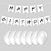 TV Show Happy Birthday Party Banner and 10 PCS whites Balloons 12 Inches Latex Balloons, Friends Theme Party Banner and Balloons Ideal for Friends Fan Birthday Party Decorations Supplies
