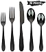 Black Silverware Set, Flatware Set 20 Piece Stainless Steel Cutlery Mirror Polished Utensil Tableware Sets, Include Knife Fork Spoon for Kitchen Service for 4