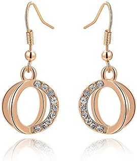 Genuine Rose Jewellery 18ct Real Rose Gold Plated Hanging Earrings With Swarovski Crystal