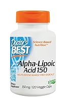 Doctor's Best Alpha-Lipoic Acid, Non-GMO, Vegan, Gluten Free, Soy Free, Promotes Healthy Blood Sugar, 150 mg 120 Veggie Caps