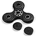 Black Fidget Spinner Toy by Figit Spinz - Hybrid Ceramic Bearings with Caps for Long Fast Spin Speed - Hand Held - Prime ADD ADHD Anxiety Stress Relief Focus - Small EDC Office Ninja - Kids Adults