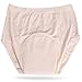 Incontinence Underwear Womens High Banded Brief (Beige) with Super-Absorbent (14 Oz) White Bamboo Charcoal Pad. Beige (Large)