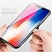 iPhone X Case, FLOVEME Hybrid 0.55mm Ultra Slim Tough Armor Shockproof Clear Transparent Tempered Glass Hard Back Cover with Soft TPU Flexible Bumper Edge Protection Support Wireless Charging, Black