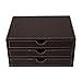 UBaymax Multi-functional 3 Drawer Leather Desk Organizer File Cabinet Office Supplies Desktop Storage Jewelry Organizer Box with Drawer (Brown)