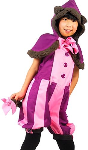 Amazon 8mm いたずら子猫 チェシャ猫風 ケープ ロンパース キッズ ジュニア用 130サイズ対応 キッズコスチューム ホビー
