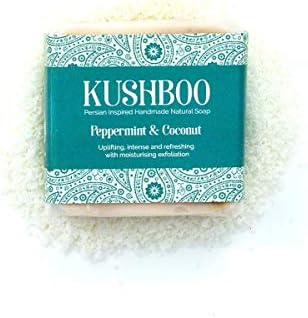 Luxury Peppermint and Coconut Handmade Artisan Natural Uplifting and Moisturising Exfoliation Soap Bar