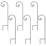Ashman Shepherd's Hooks, Black, Made of Premium Metal for Hanging Solar Lights, Bird Feeders, Mason Jars, Plant Hangers, Flower Basket, Christmas Lights, Lanterns, Garden Stakes and Weddings (6 Pack)
