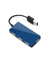 eagletec hub3639 USB 2.0, 4 Port Hub (Ultra Slim (Tamaño 9 mm), Azul metálico